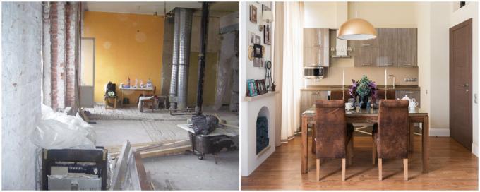 Gemeenschappelijke gedood in de beroemde "House on the Embankment": foto's voor en na reparatie