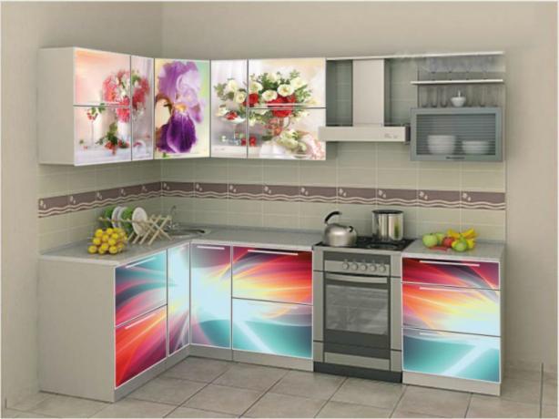 keuken met fotoprint op de gevel