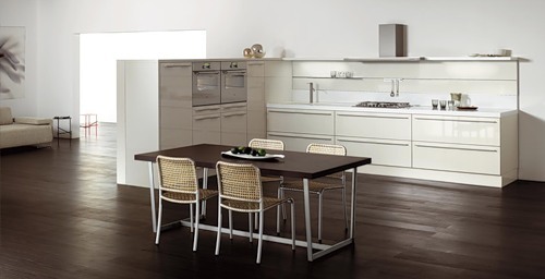 Een set meubels voor een keuken met één niveau