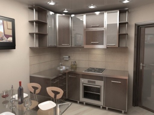 Een kleine keuken in een ruime keuken - plus het feit dat het eet- en zitgedeelte comfortabeler zal zijn