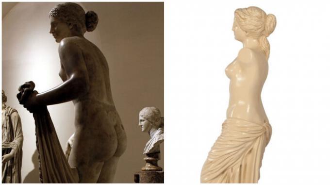 Aphrodite van Cnidus en de Venus van Milo: pop afgunst.