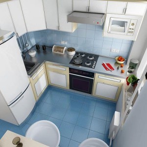 Opstelling van keukenkasten in een kleine kamer