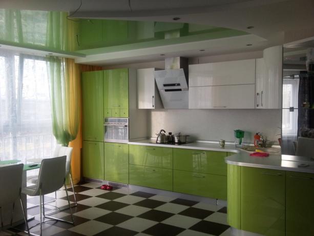 Groene keukens in het interieur - positief in ontwerp