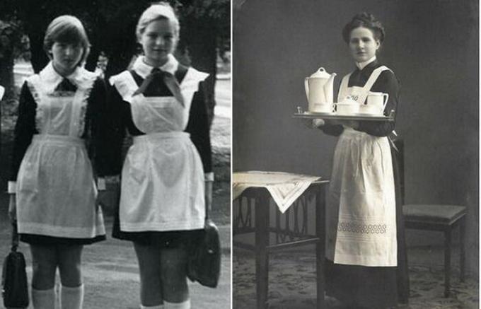 Waarom vormen Sovjet schoolmeisjes ziet eruit als uniformen dienstmeisjes.