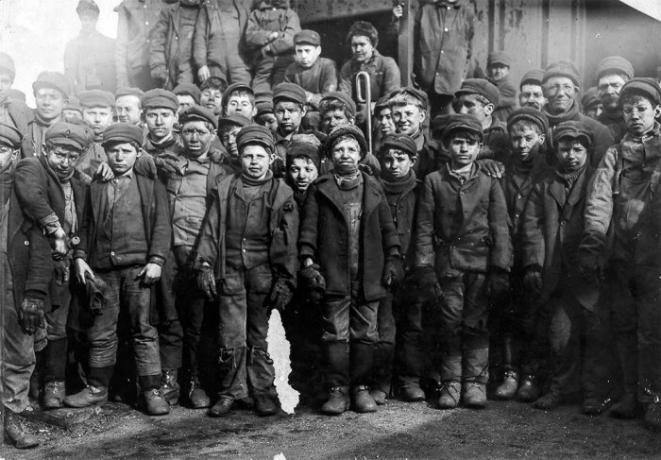 
Kinderen mijnwerkers in de Verenigde Staten.
