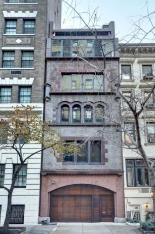 Gevel van het huis in New York's Upper East Side.