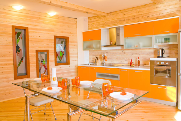 keukenontwerp in oranje