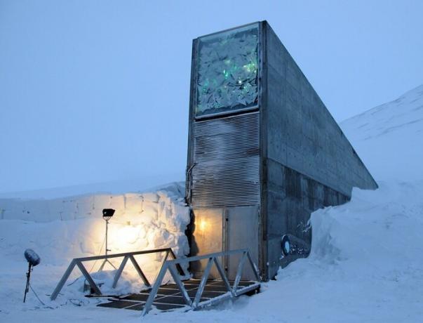 Svalbard Global Seed Vault op Spitsbergen.