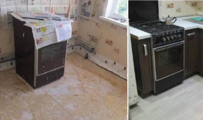  Chroesjtsjov keuken renovatie in hun eigen handen.