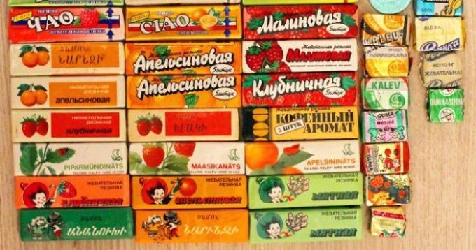 Sovjet kauwgom met verschillende smaken.