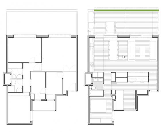 Treshka 65 m², waarvan meer dan de helft - een keuken woonkamer